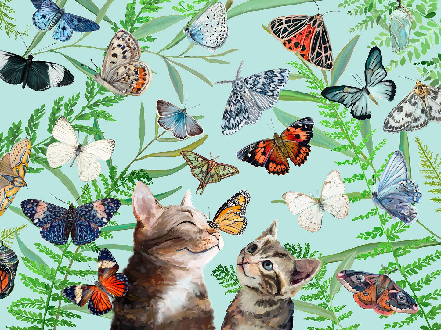 Butterfly And Kitten Friends by Cathy Walters 500 Piece Puzzle