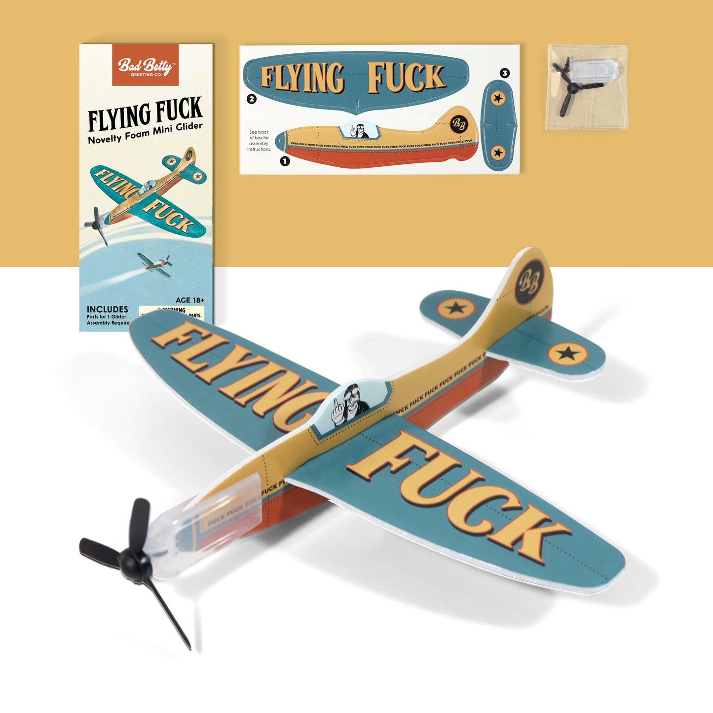 Novelty Toy Foam Glider Flying F%@k