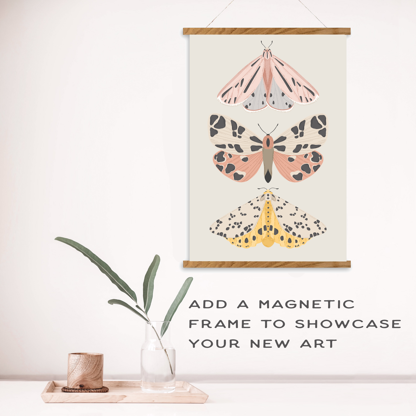 Vintage Butterflies Meditative Art Paint by Number Kit: Kit + Magnetic Frame