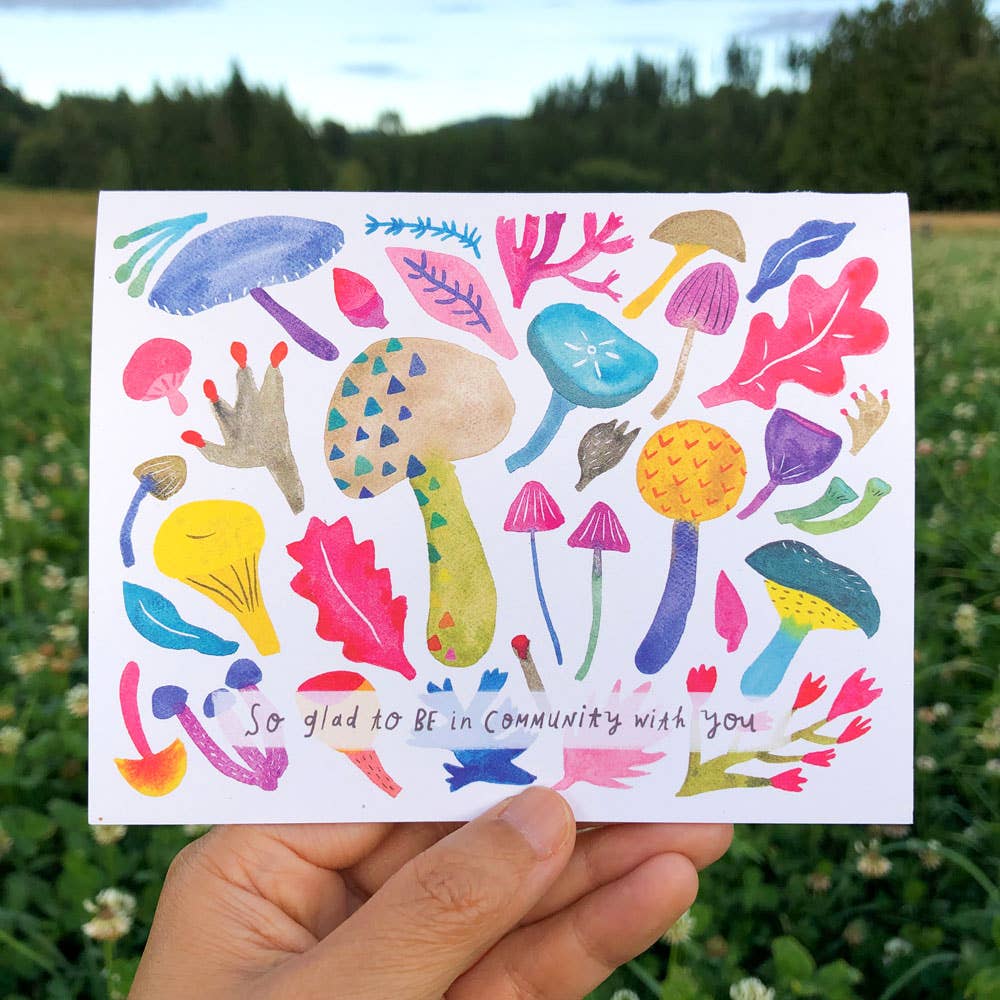 Glad to Be in Community With You Mushroom Greeting Card
