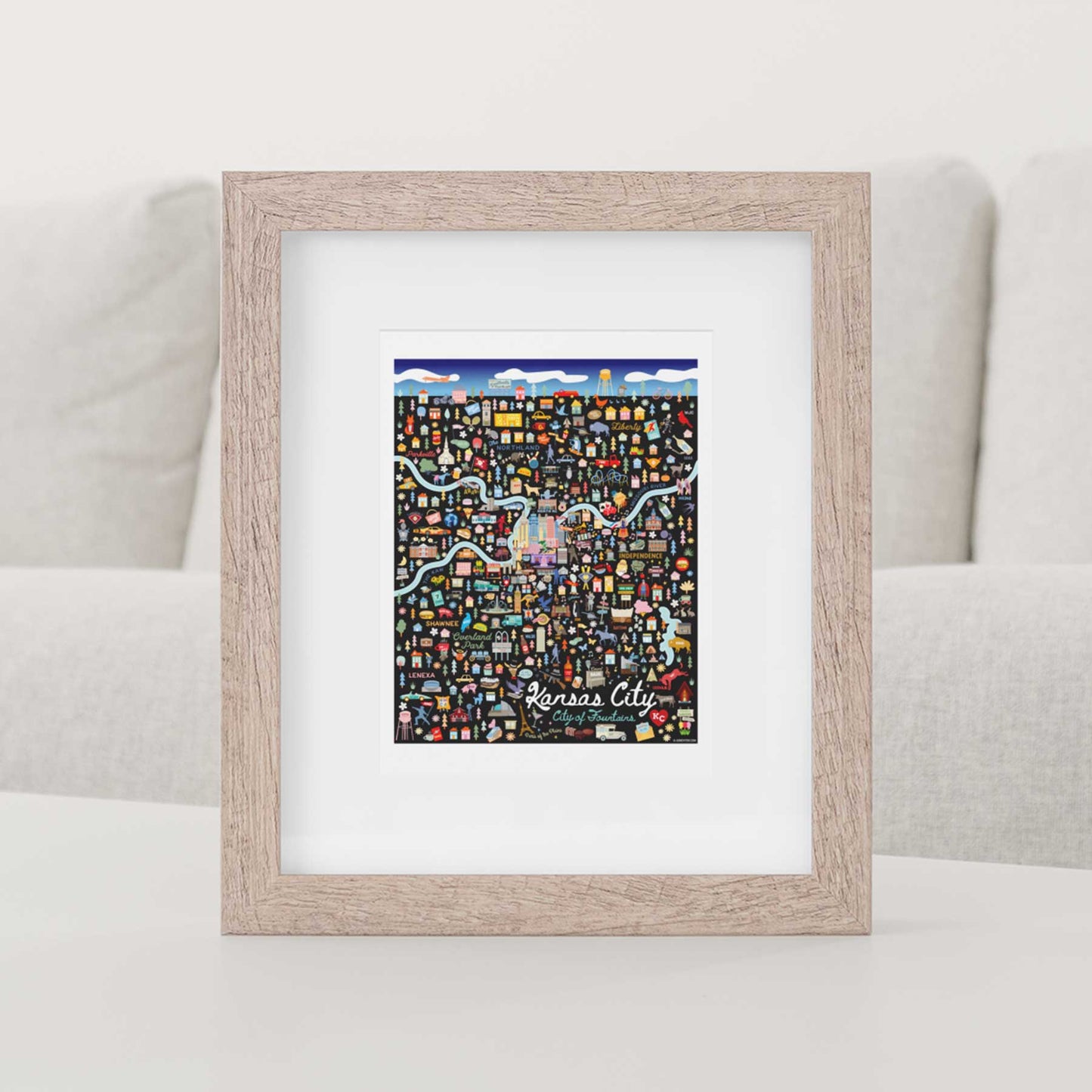 KANSAS CITY MO City Map Art Wall Decor City Series Print: 11x14 / Day