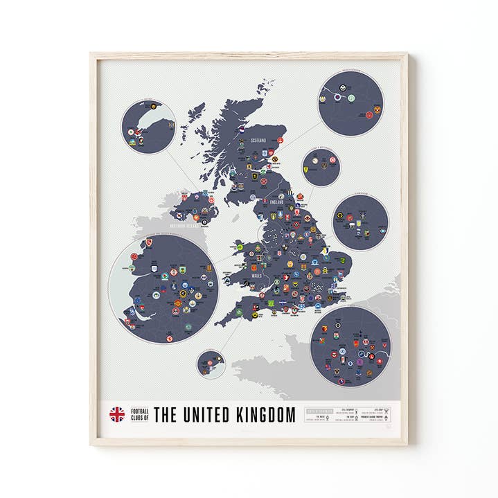 Football Clubs of the United Kingdom | 16" x 20" Art Print