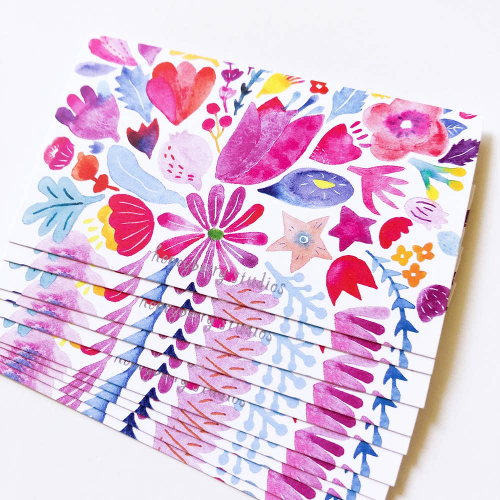 Pink & Red Flowers Tiny Notes
