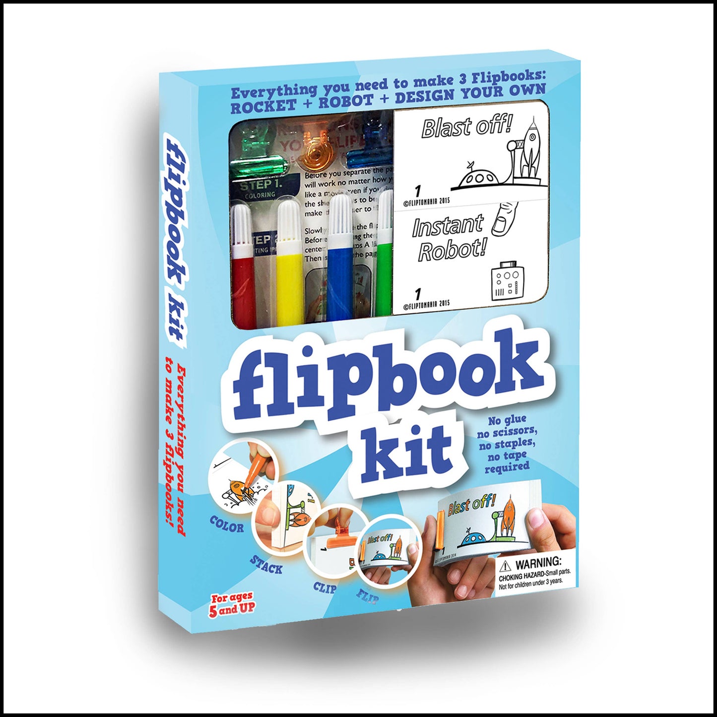 Rocket and Robot DIY Animation Flip book Kit