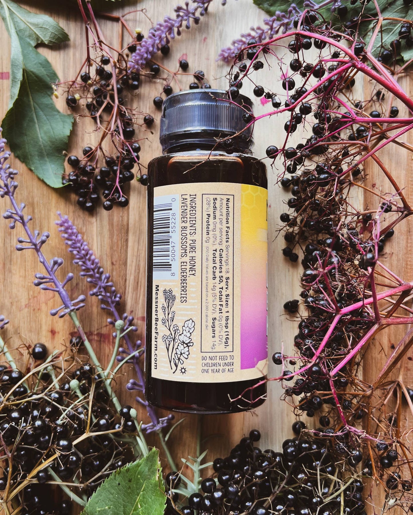 Lavender Elderberry Infused Honey - 10oz