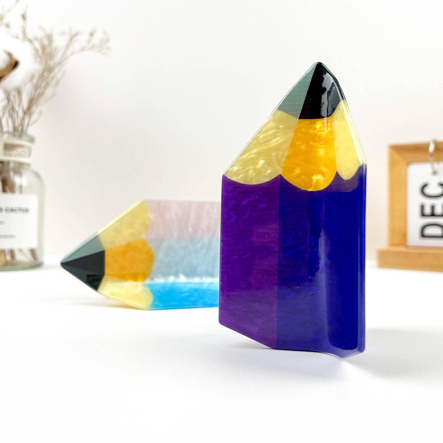 Creative Stationery-Inspired Pencil Hair Claw Clip: Blue