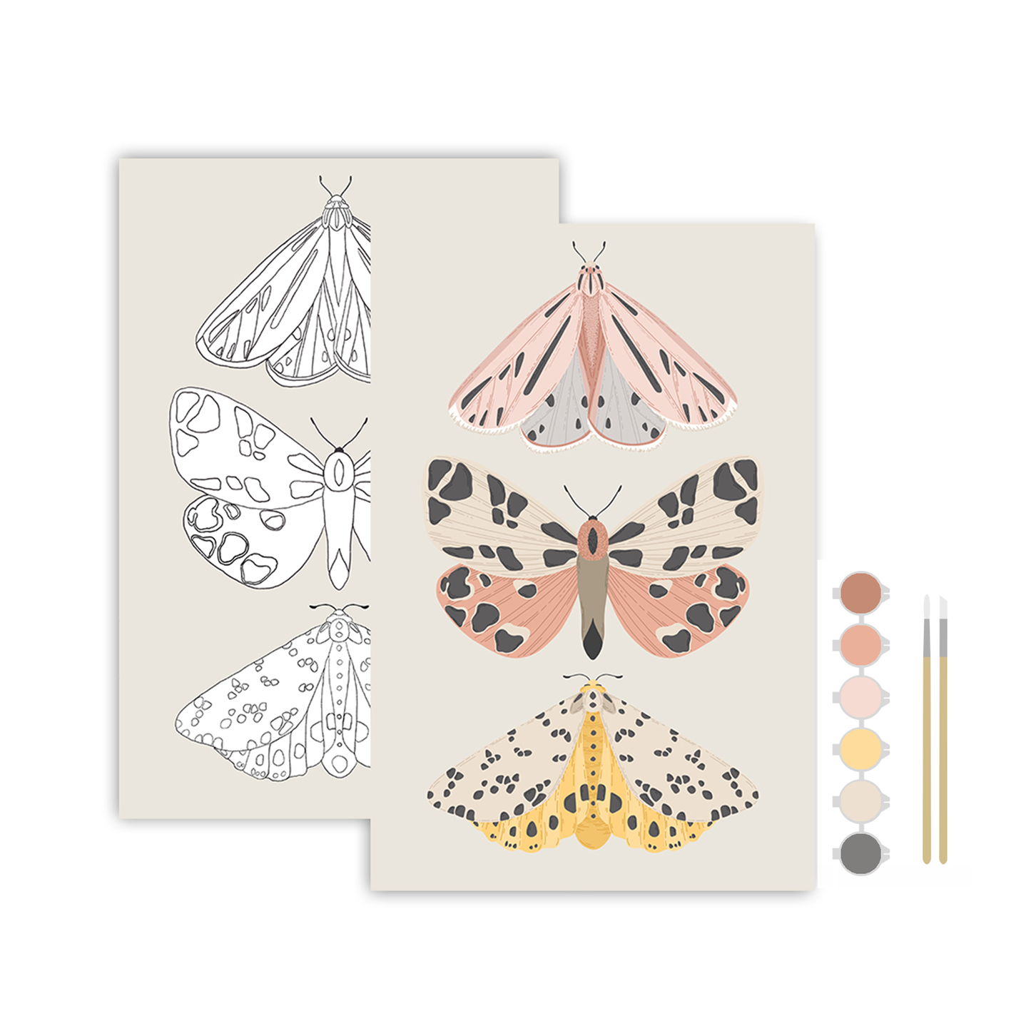 Vintage Butterflies Meditative Art Paint by Number Kit: Kit + Magnetic Frame