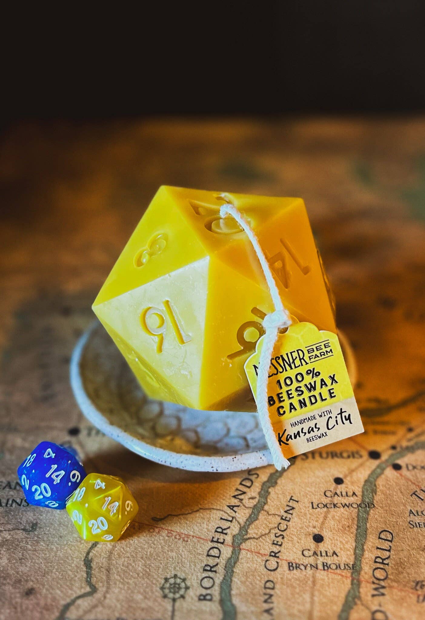 D20 Dice - 100% Beeswax Candle