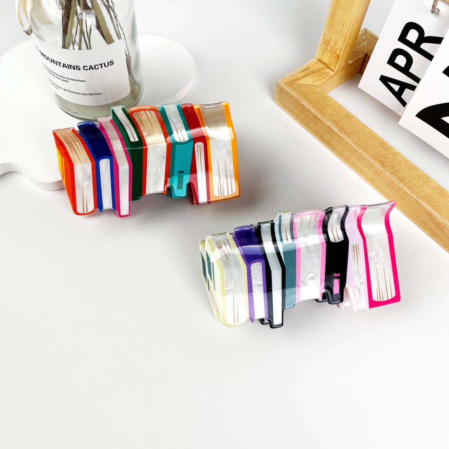 Book Hair Claw Clip: Orange