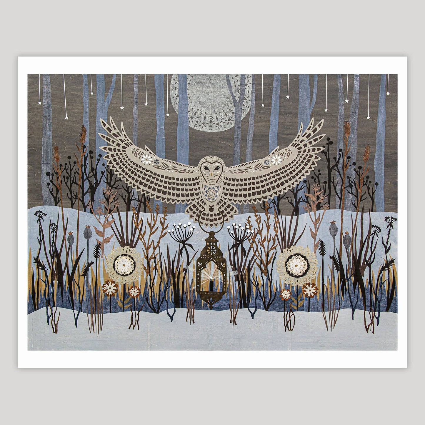 Dissolved Into A Silent Night - 16 x 20 inch Cut Paper Art Print