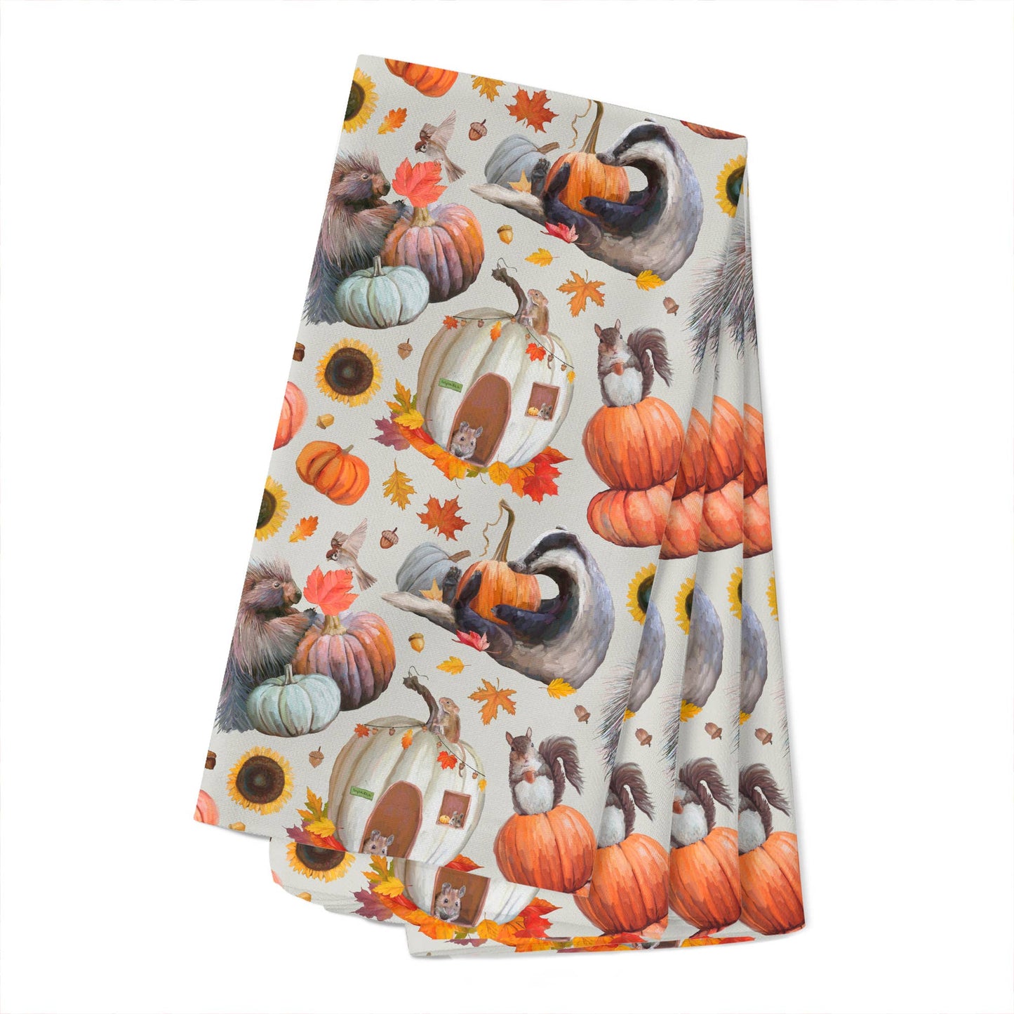 Fall Holiday Linens - Pumpkin Pals by Cathy Walters Cloth Napkins
