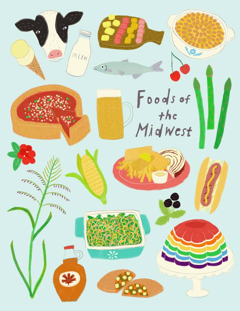 Foods of the Midwest Greeting Card