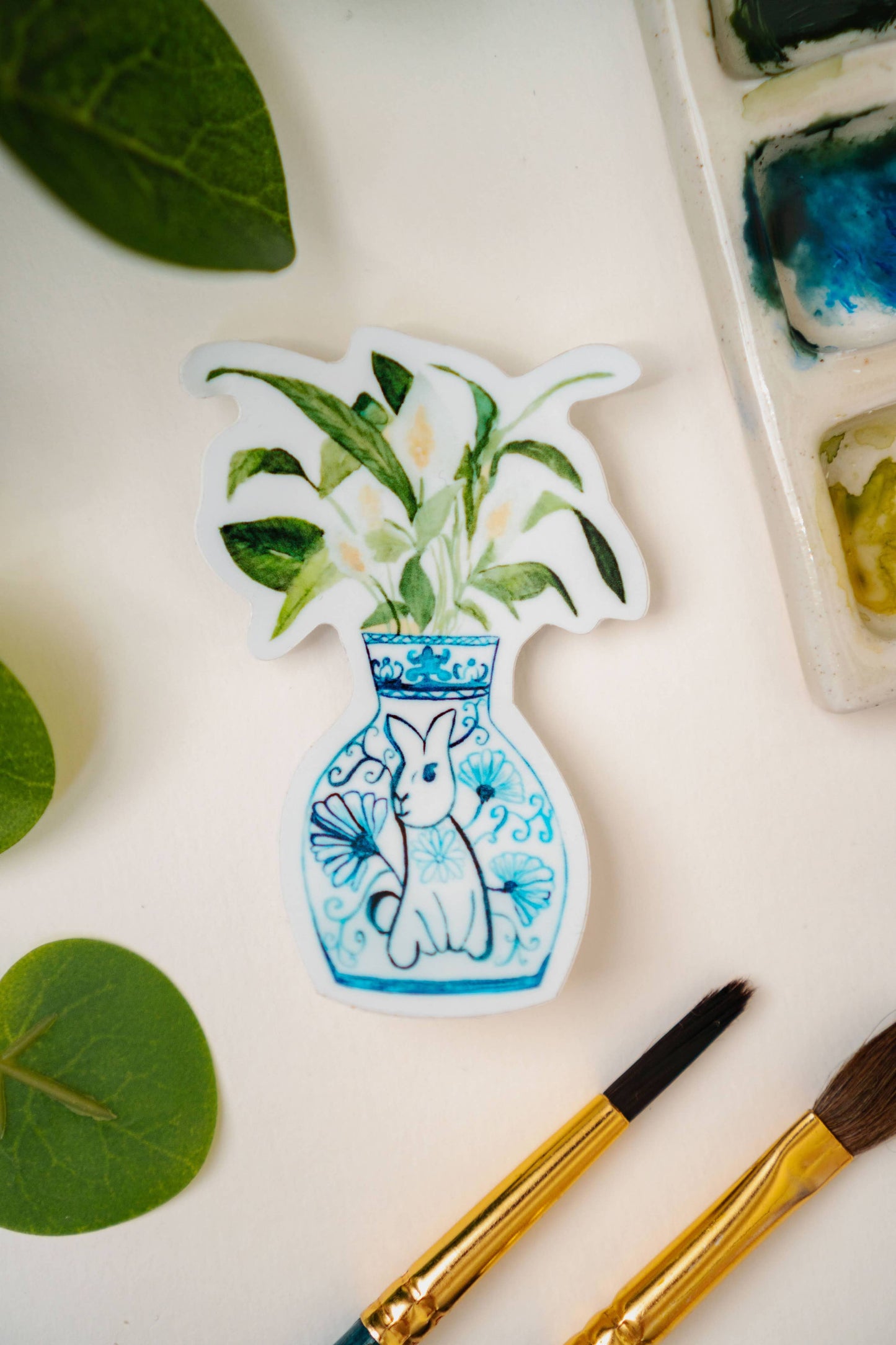 Rabbit Sticker | Year of the Rabbit + Peace Lily Zodiac