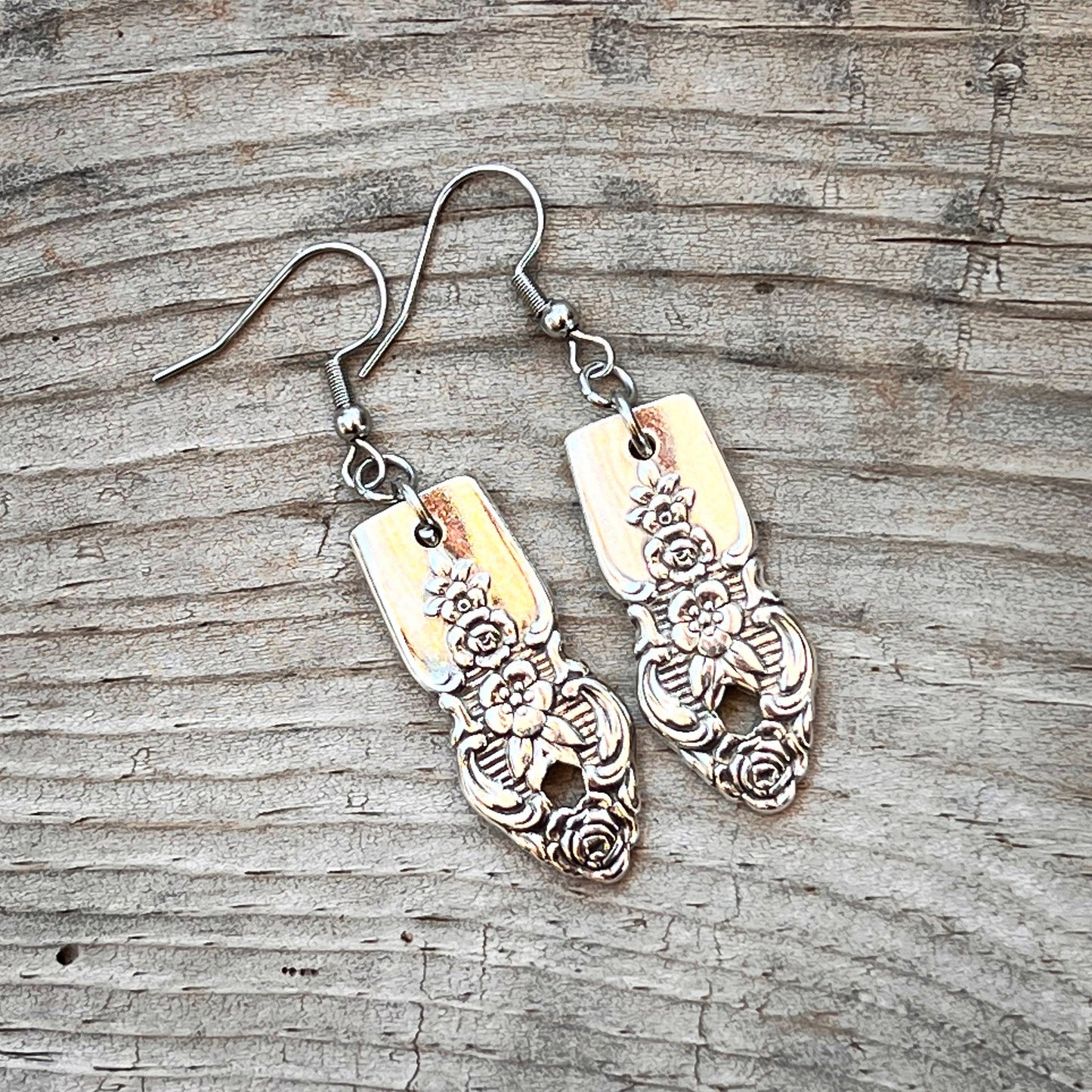 Earrings made from spoon handles: Danish Princess