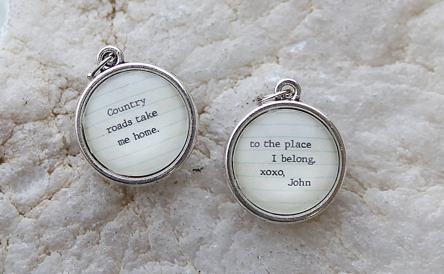 Country Roads XO Double Sided Round Charm