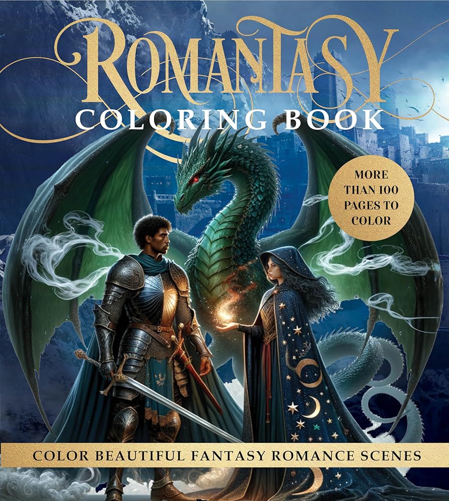 Romantasy Coloring Book: Color Beautiful Fantasy Romance Scenes - More Than 100 Pages to Color cover image