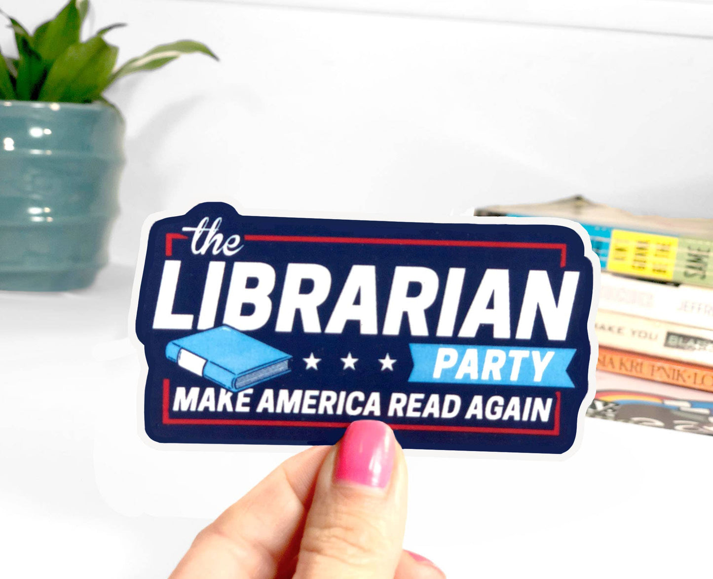 Librarian Party Sticker, 3" Waterproof Book Lover Decals