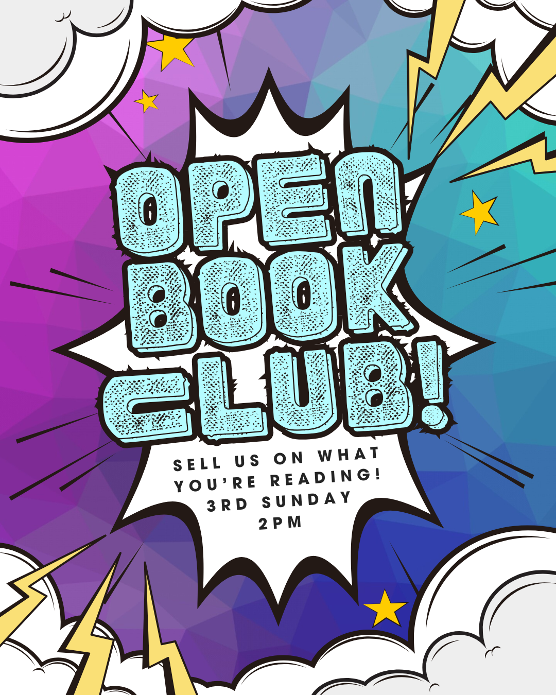 Open Book Club! (3rd Sunday @2pm)