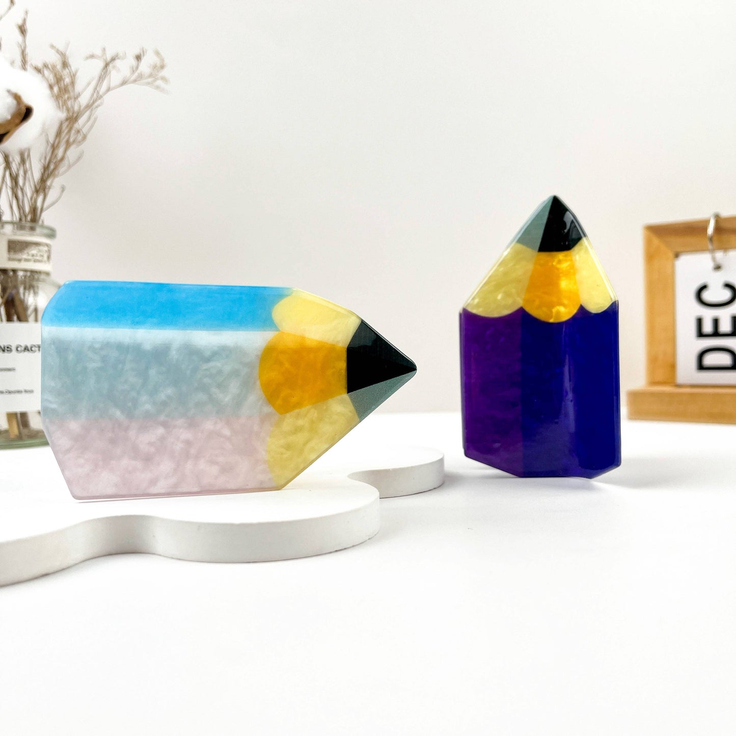 Creative Stationery-Inspired Pencil Hair Claw Clip: Blue