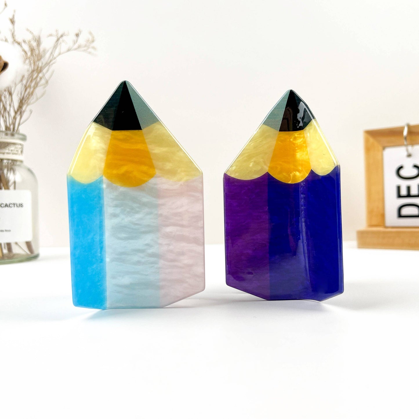 Creative Stationery-Inspired Pencil Hair Claw Clip: Blue