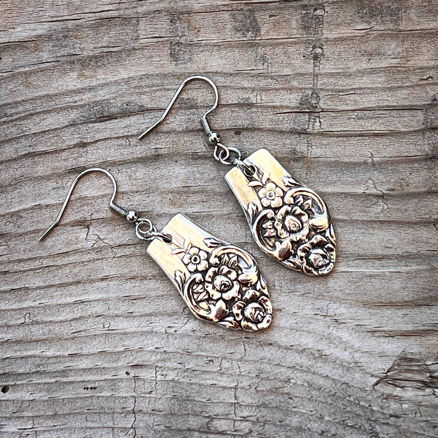 Earrings made from spoon handles: Danish Princess