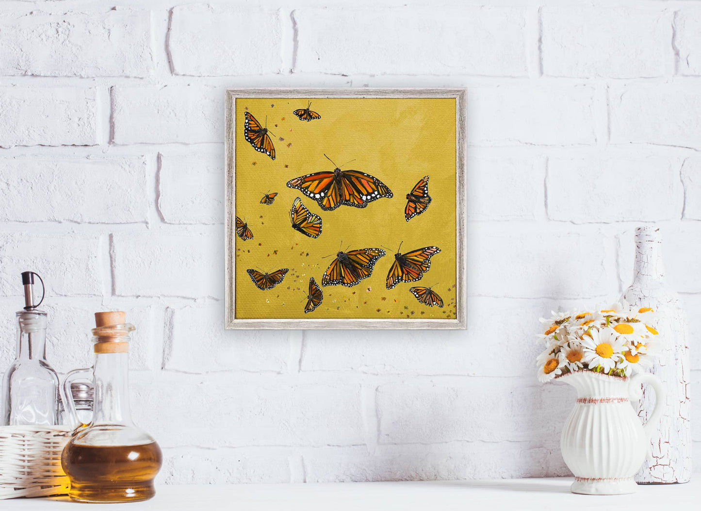 Monarchs - Gold by Eli Halpin Mini Framed Canvas