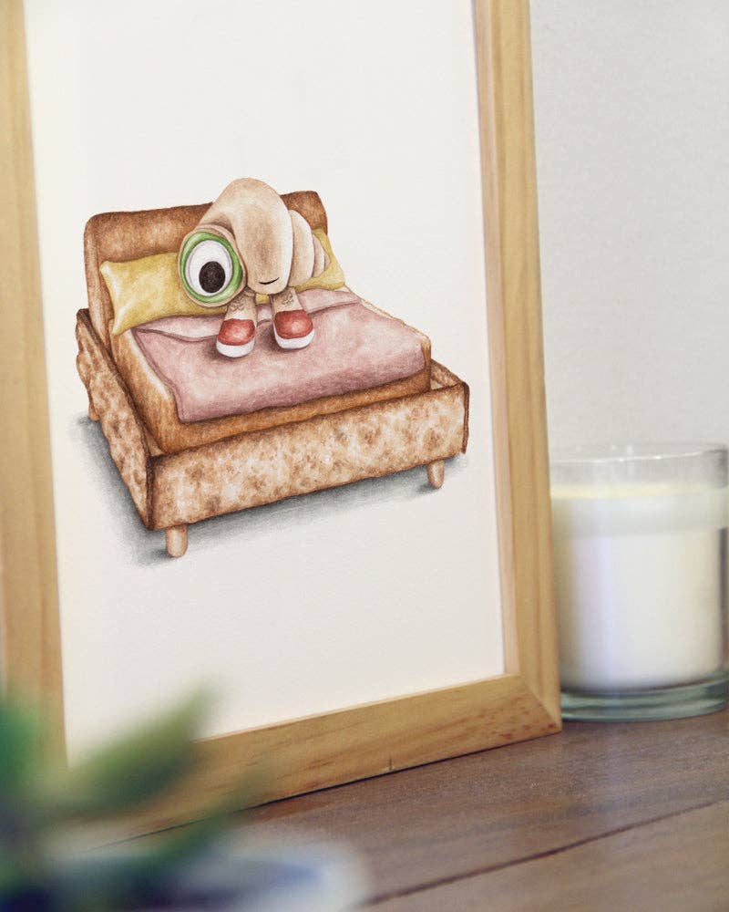 Marcel The Shell Watercolor Print