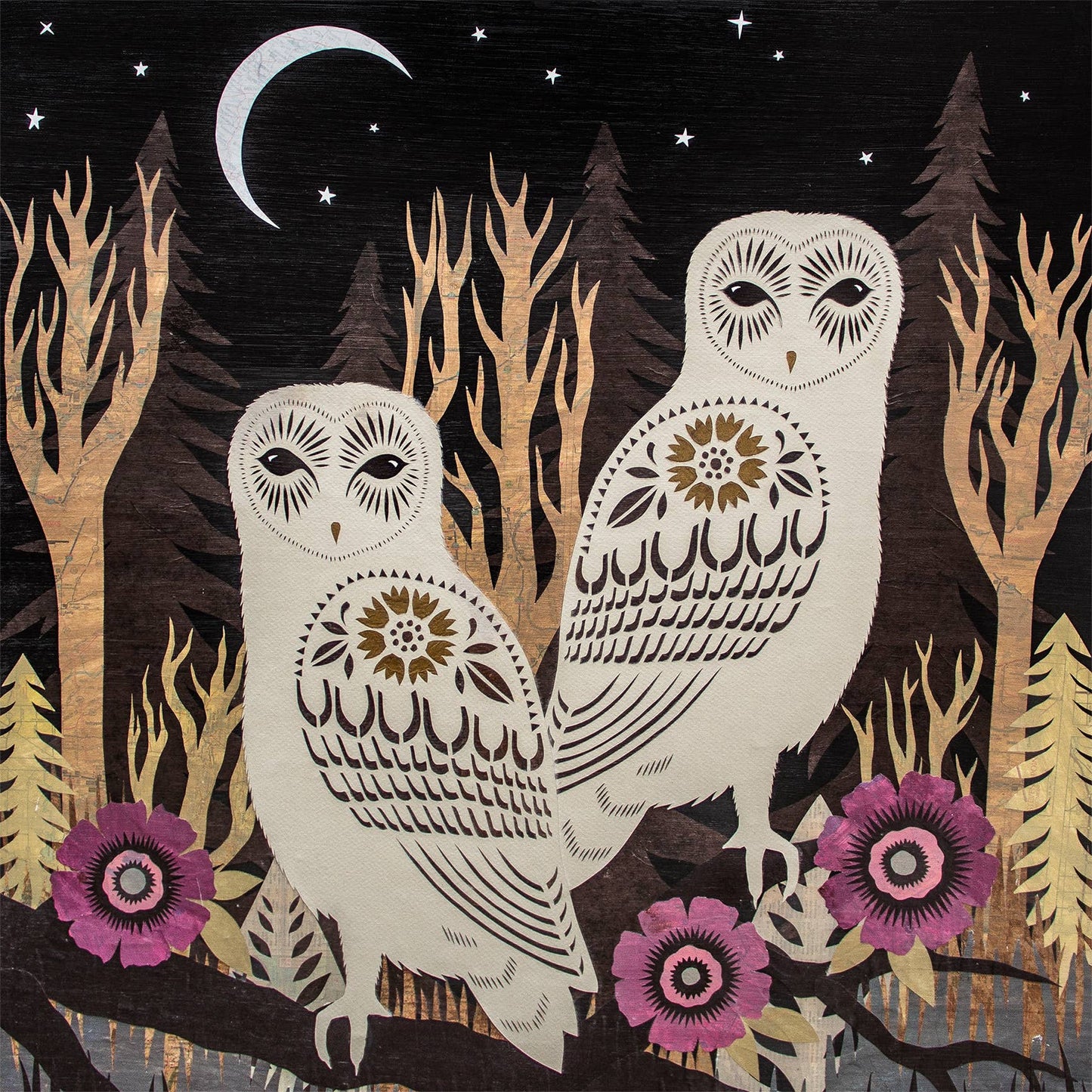 The Forest Listens - 8 x 8 inch Cut Paper Art Print