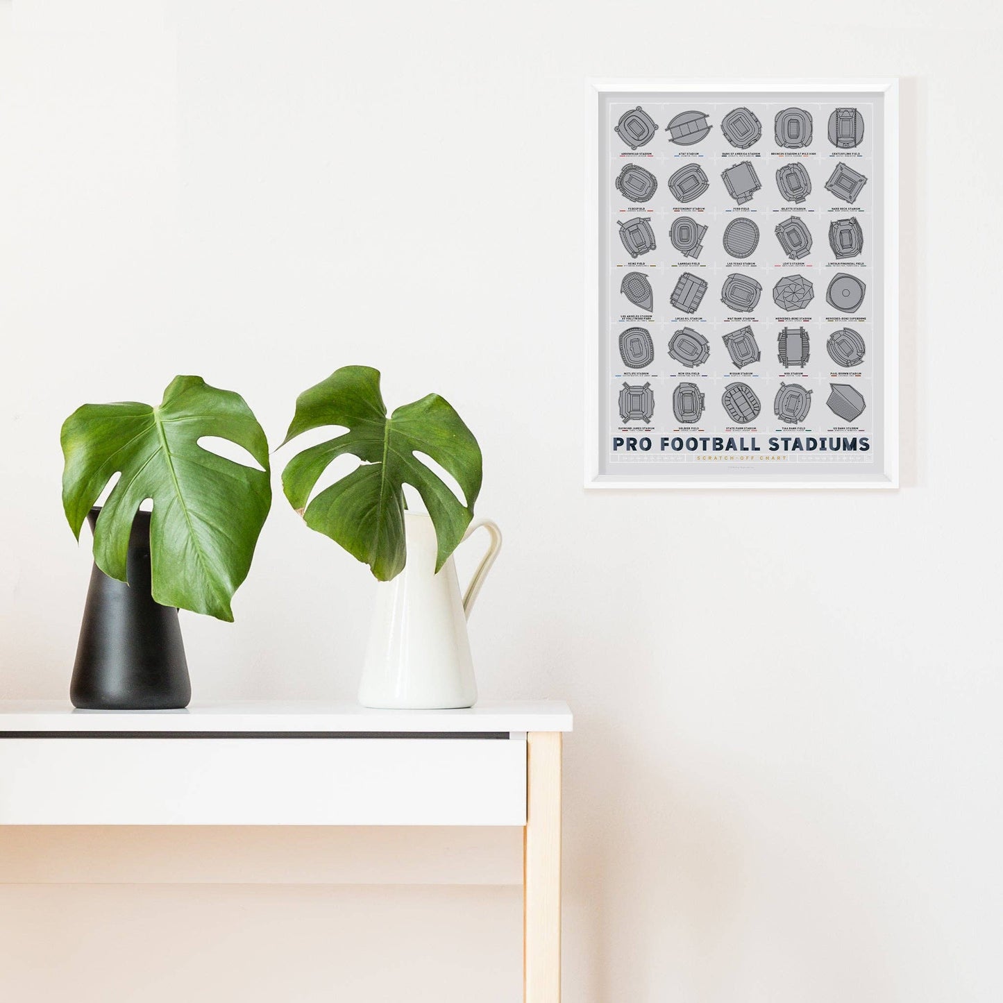 Pro Football Stadiums Scratch-Off Chart (12" x 16" Print)