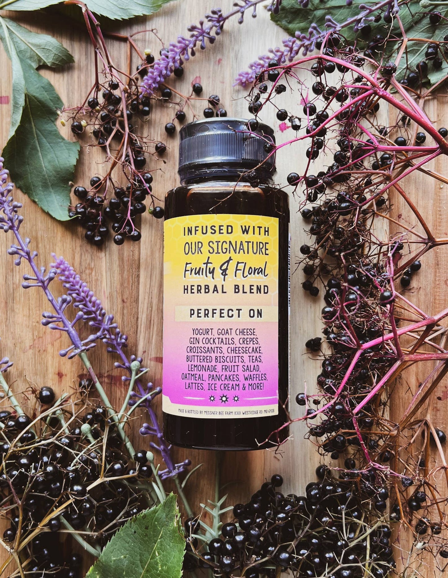 Lavender Elderberry Infused Honey - 10oz