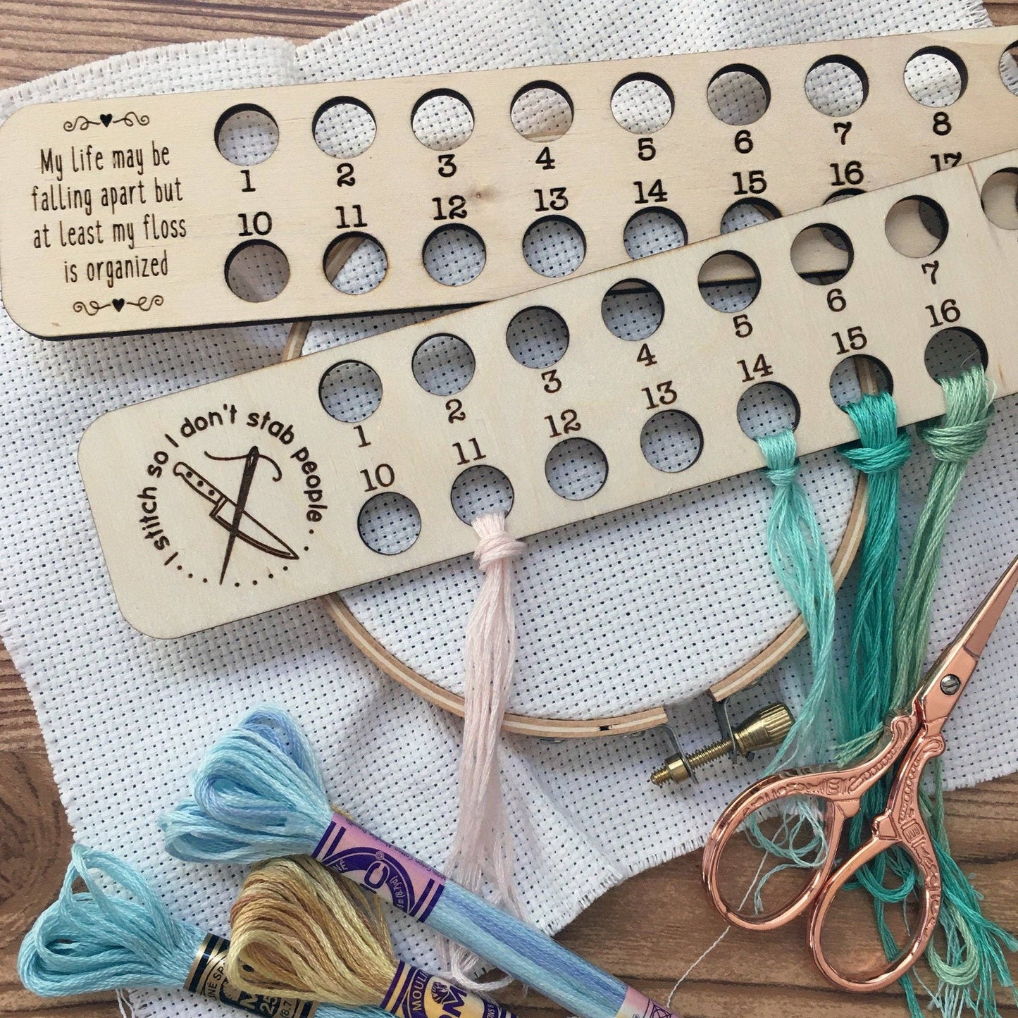 Embroidery Floss Organizer for 18 Colors: Life Falling Apart