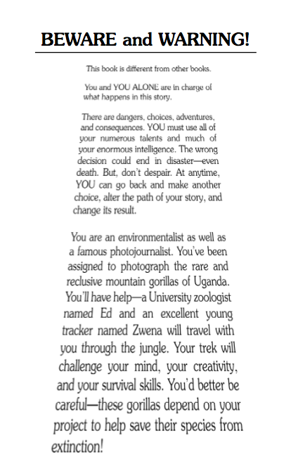 Search For The Mountain Gorillas, Children's Book - Choose Your Own Adventure