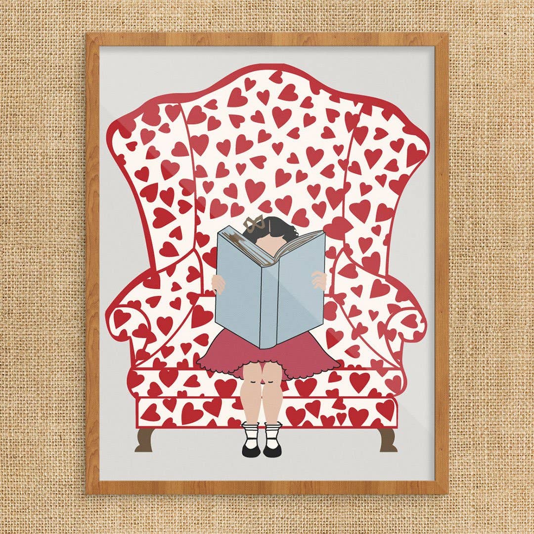 11'' x 14'' Valentine Book Reader Print