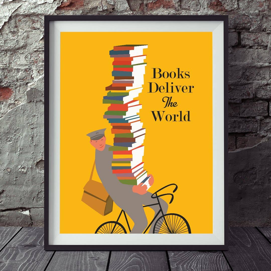 11'' x 14'' Books Deliver The World Print