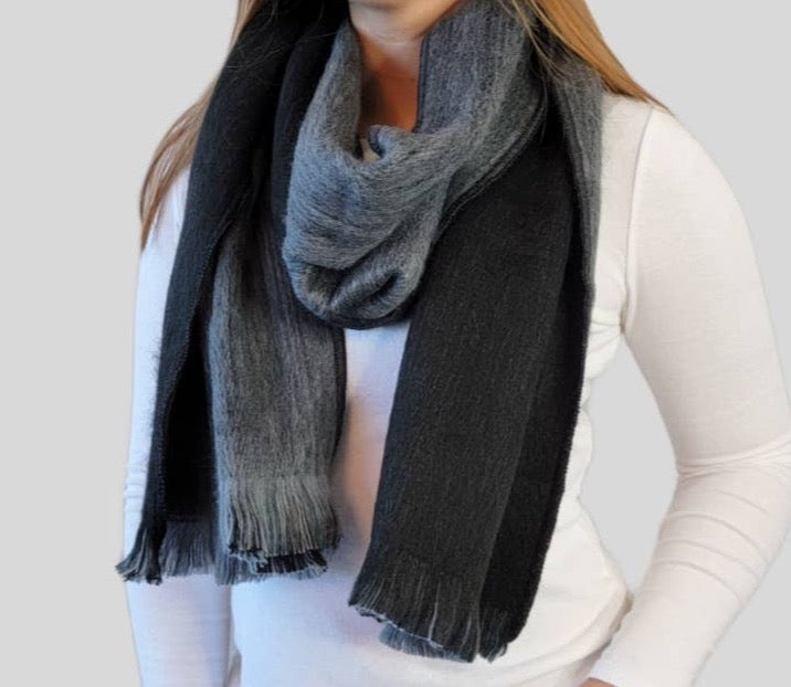 Kate - Reversible Alpaca Wool Scarf - 74” x 12”
