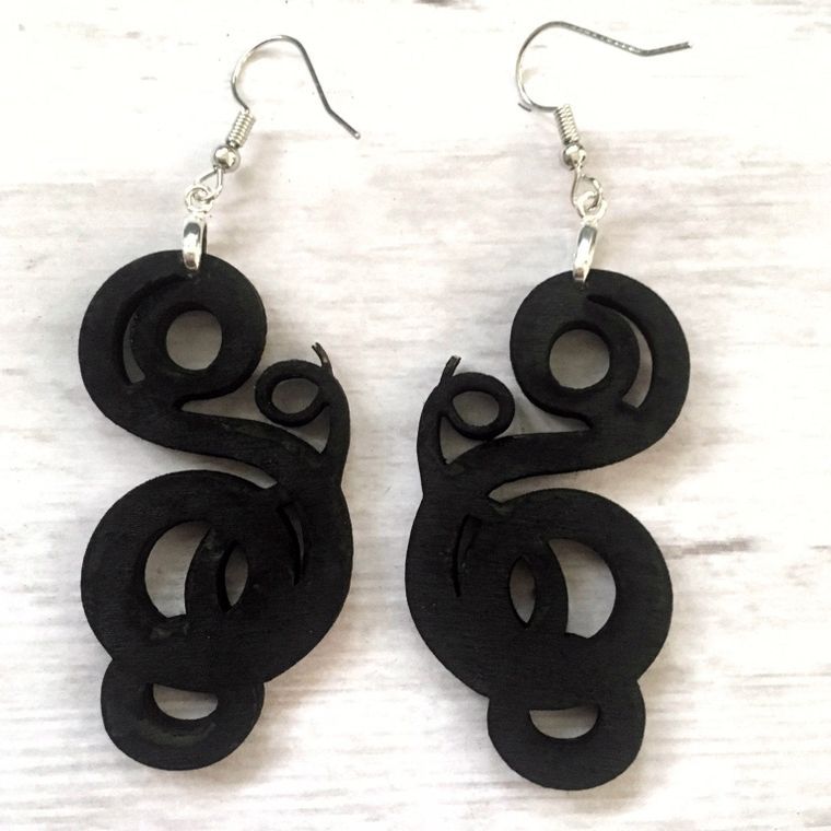 Black Snake Earrings
