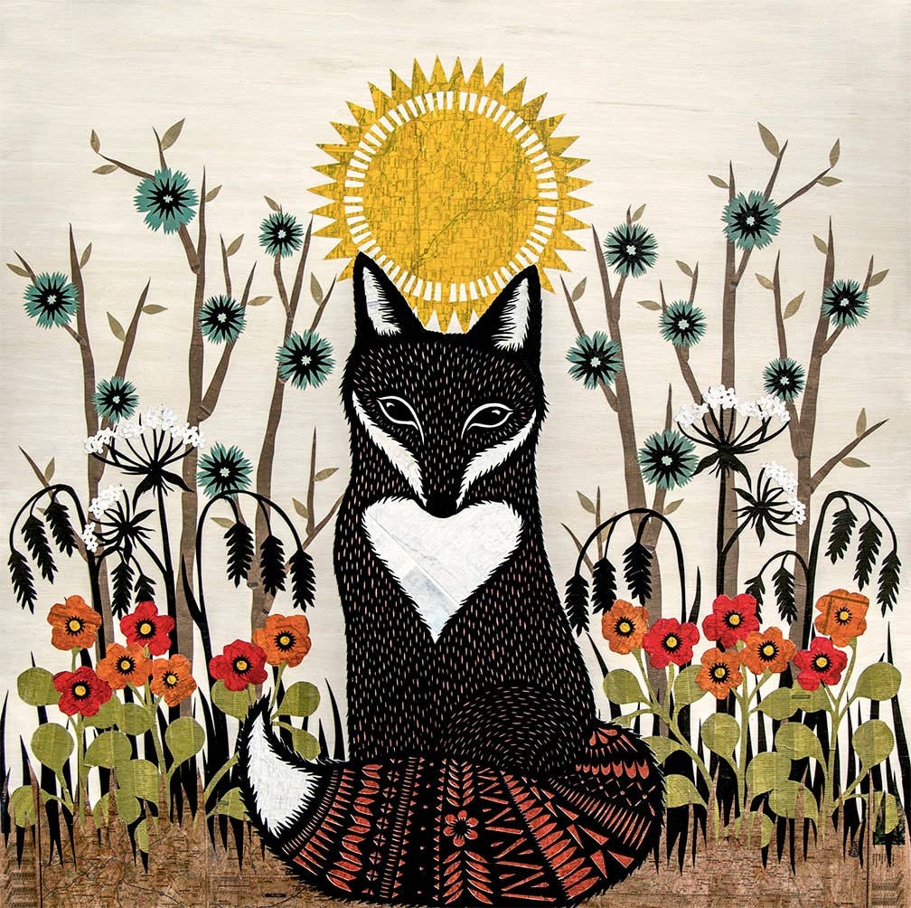 Vulpes Vulpes - 16 x 16 inch Cut Paper Art Print