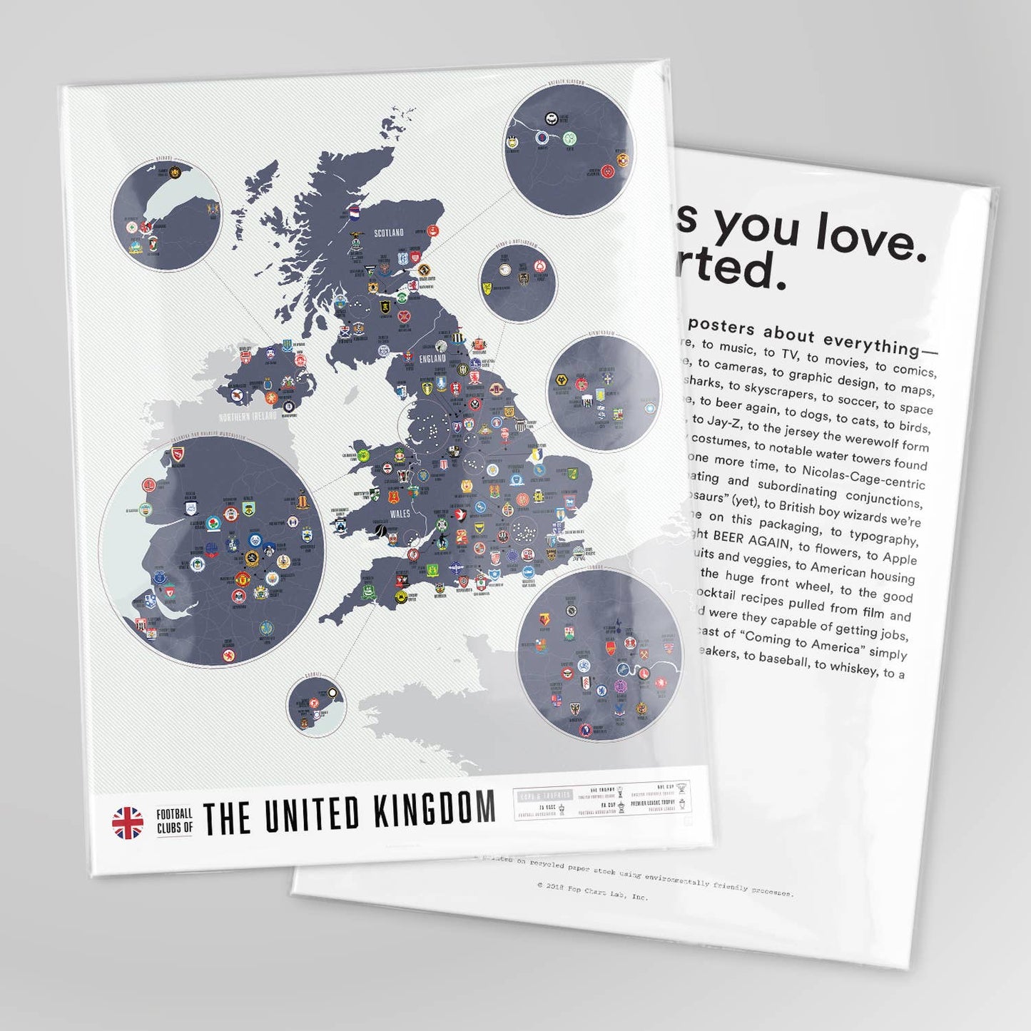 Football Clubs of the United Kingdom | 16" x 20" Art Print