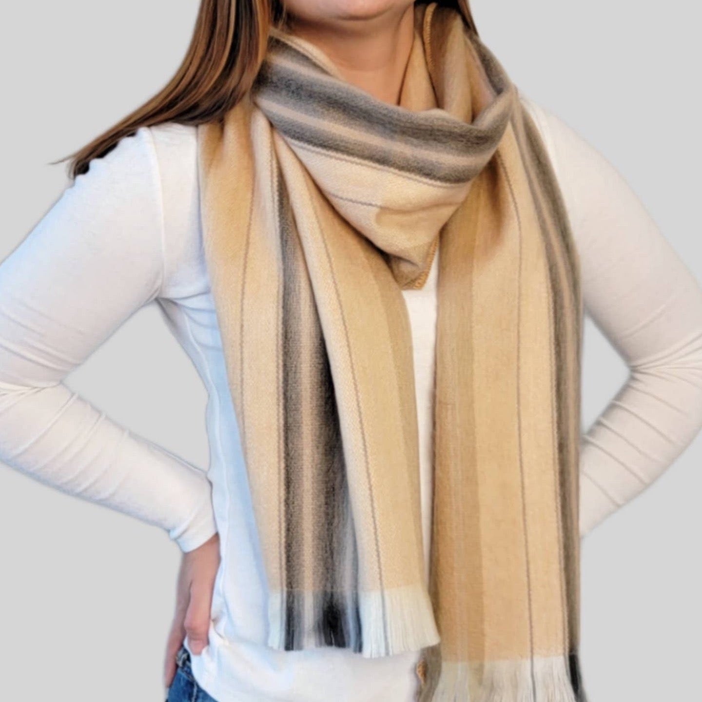 Gloria - Alpaca Wool Scarf - 74” x 12”