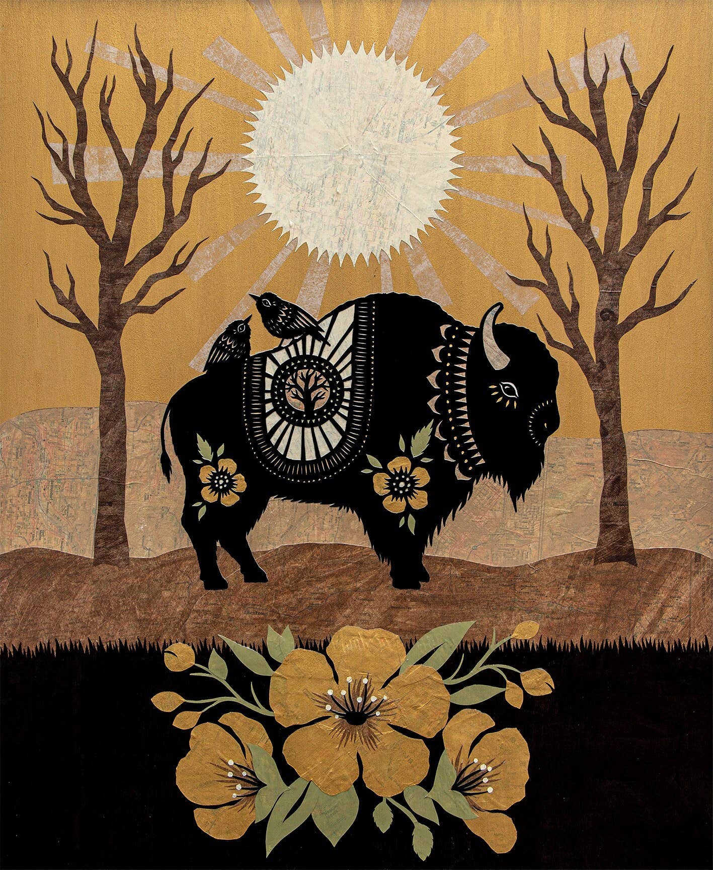 Reflections of the Lands We Trod - 11 x 14 inch Cut Paper Art Print