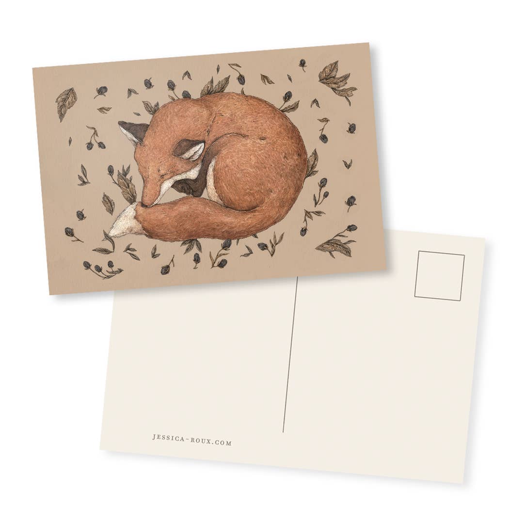 4” x 6” Sleeping Fox Postcard
