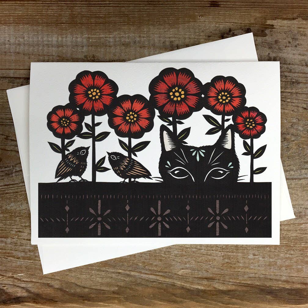 Peeping Tom-Cat - Greeting Card