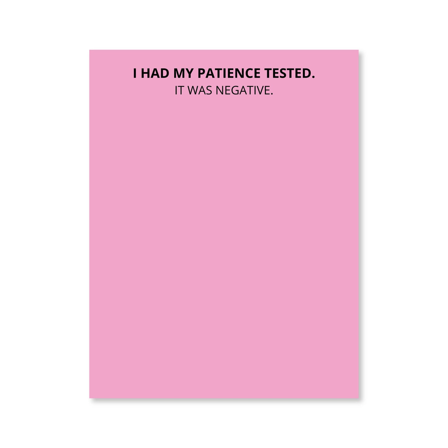 Negative Patience Notepad: Pink