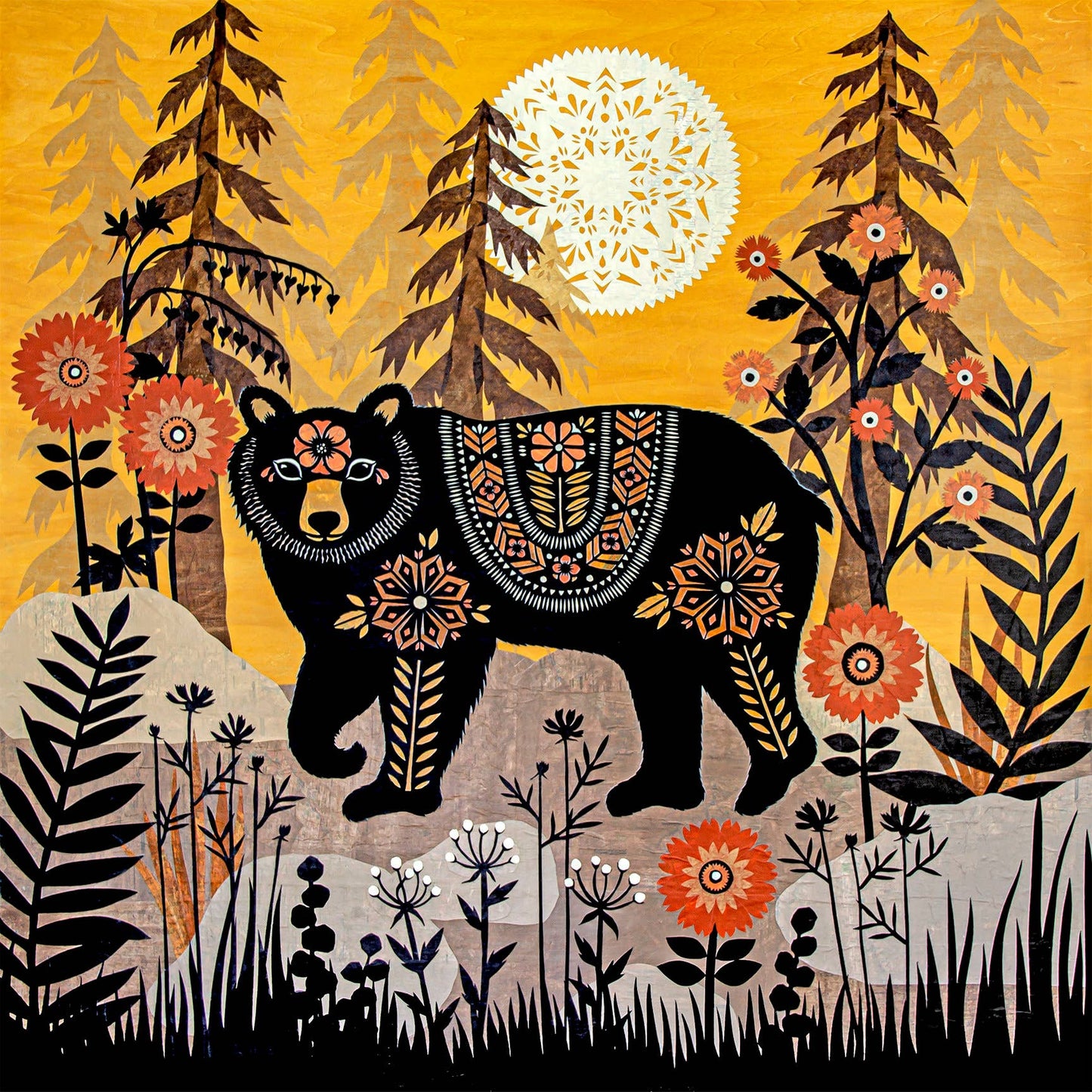 The Fortune Telling Observer - 16 x 16 inch Cut Paper Art Print