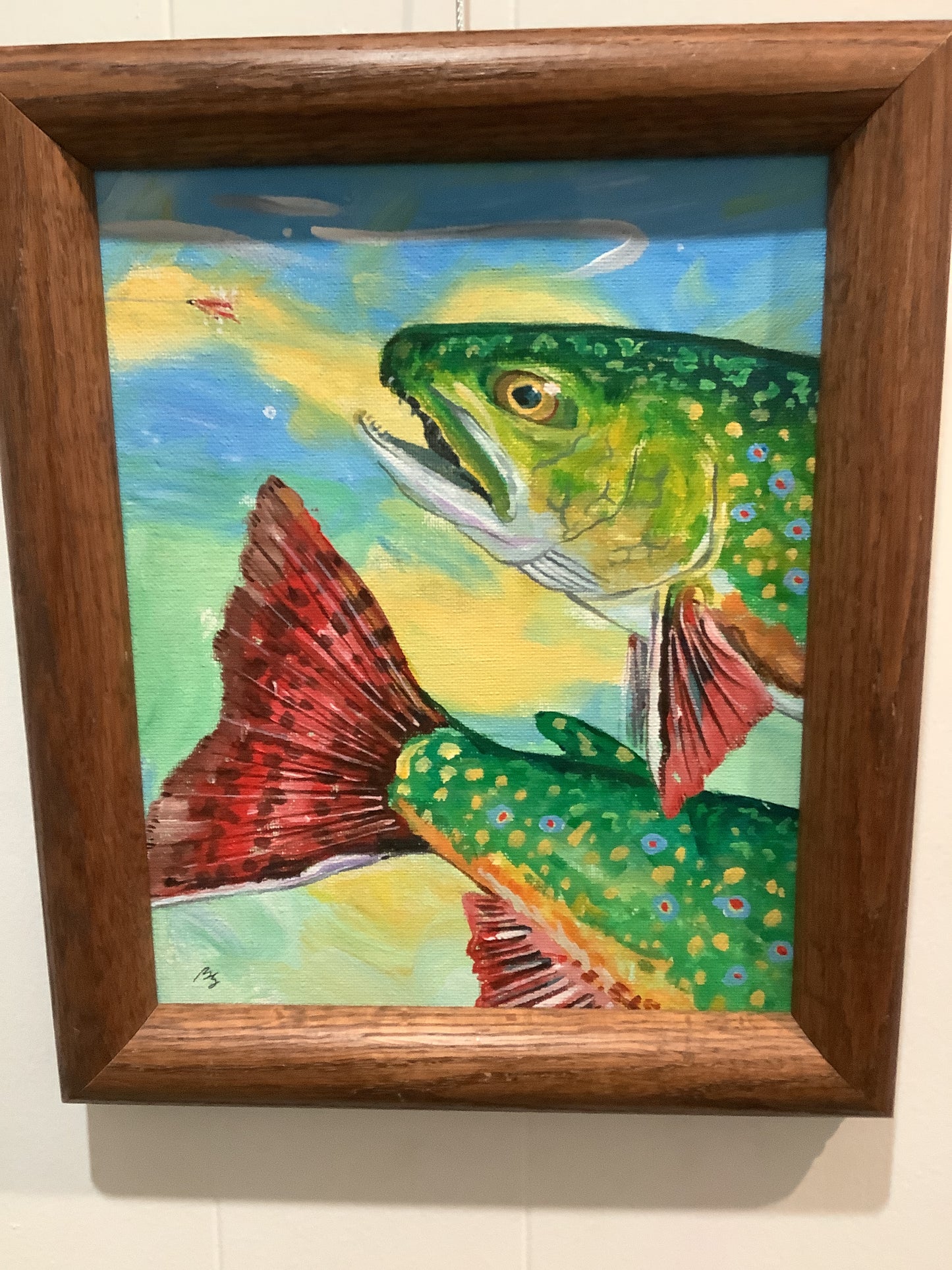 Colorful Brook Trout - Original Painting, Not a Print