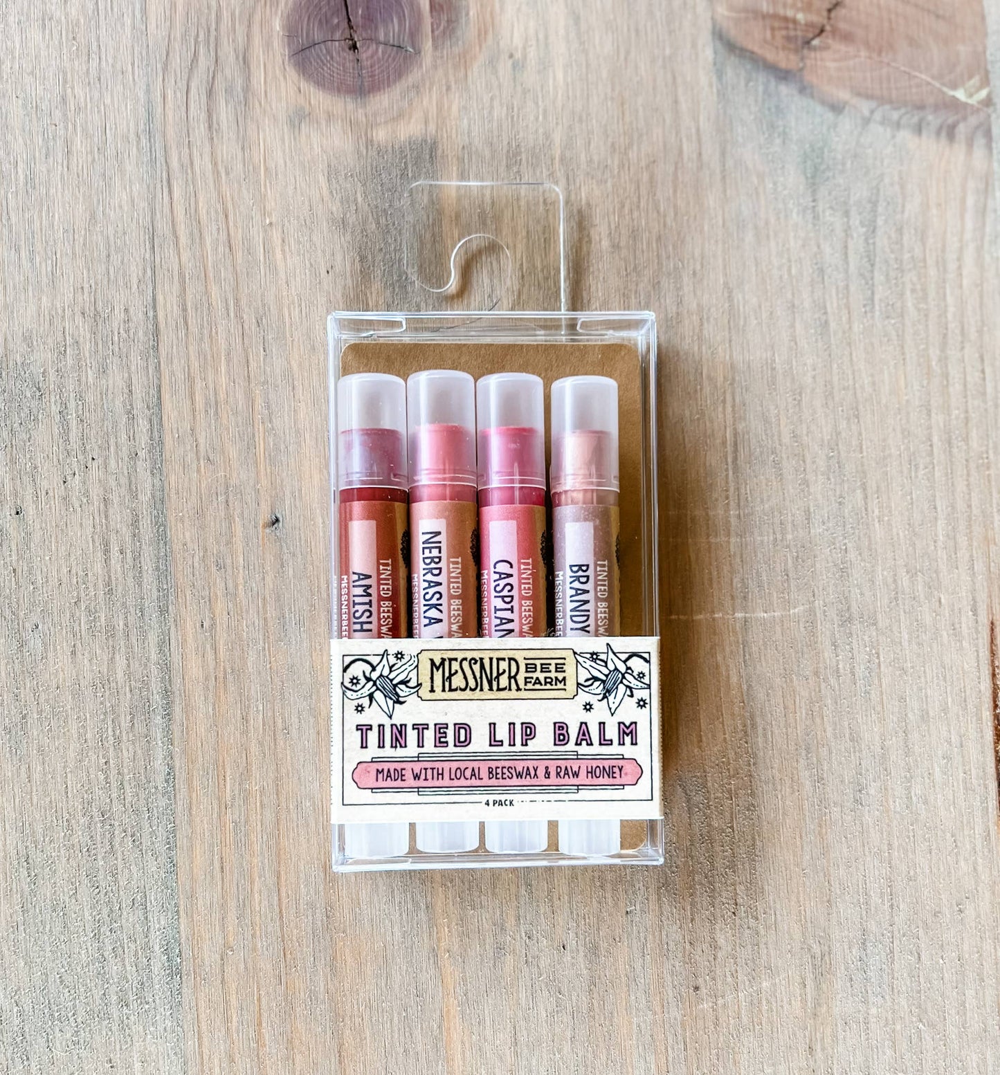 Lip Tint Pack of 4 Messner Local Beeswax Lip Balms