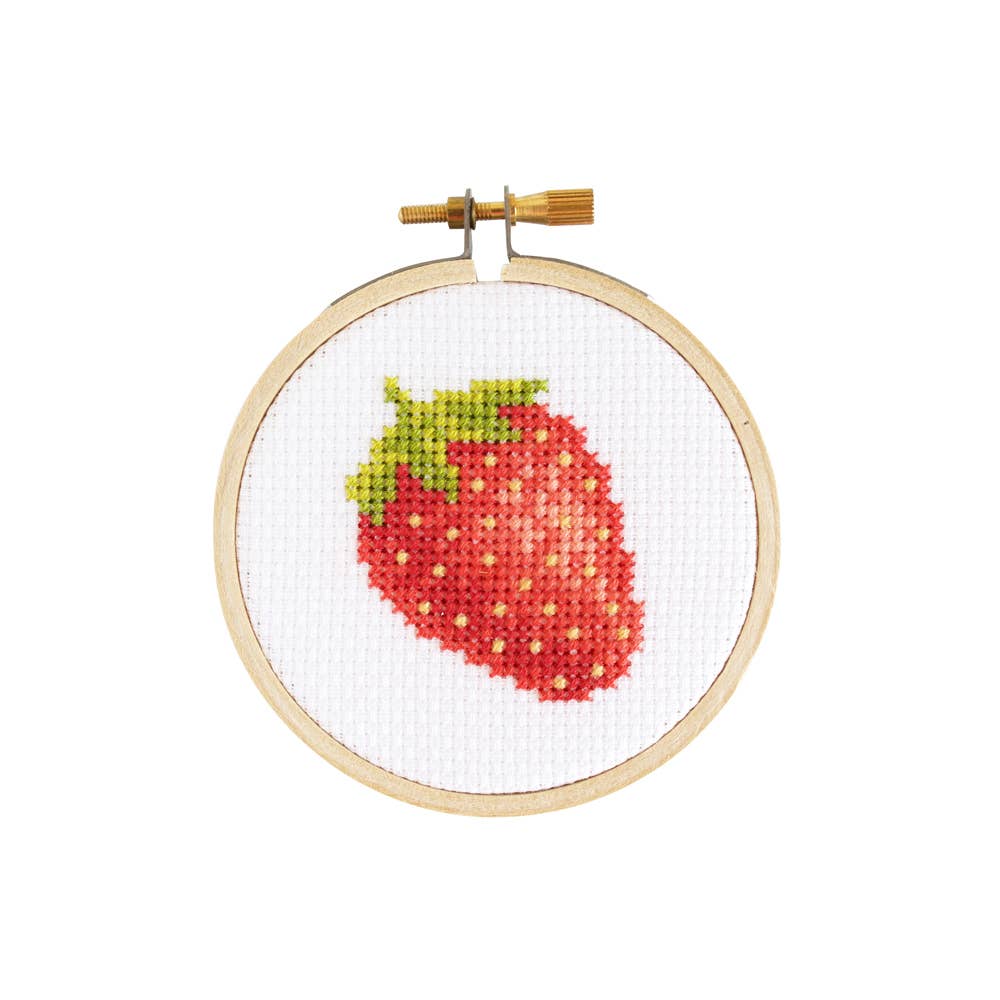 Strawberry DIY Mini Cross Stitch Kit