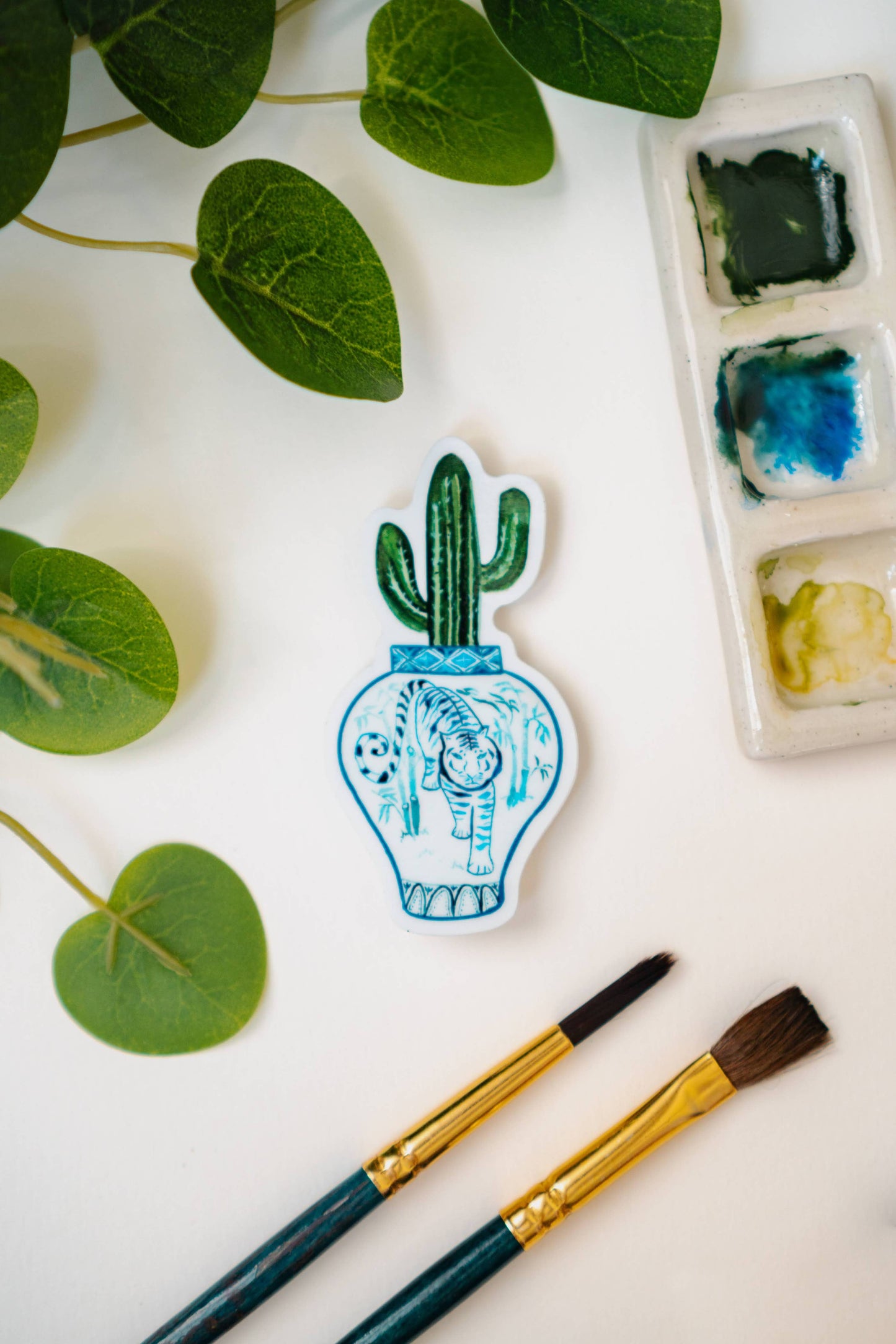 Tiger Sticker | Year of the Tiger + Saguaro Cactus