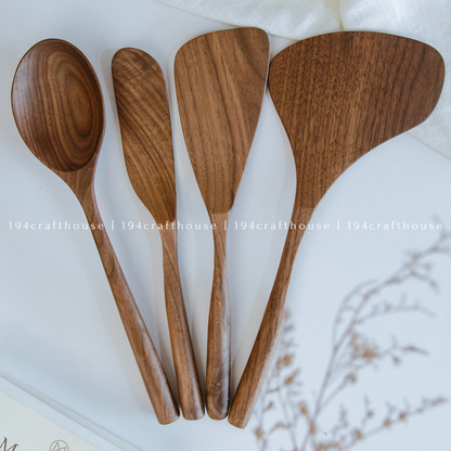 Large Walnut Wooden Spoon - Kitchen Serving Utensils