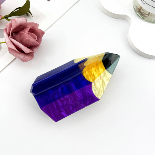 Creative Stationery-Inspired Pencil Hair Claw Clip: Purple
